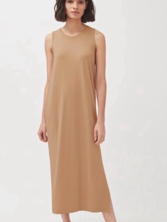 Cuyana Dresses & Skirts - Cuyana  Drape Back Warm Brown Maxi dress size XL